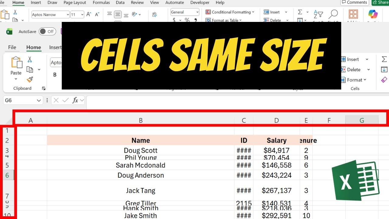 How To Make All Cells The Same Size In Excel - YouTube