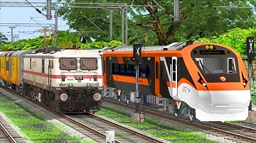 140KM VANDE BHARAT OVERTAKE TEJAS EXPRESS | BUMPY RAILROAD CROSSING | TRAIN SIMULATOR | NTG GAMING