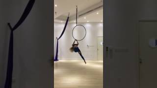 Aerial hoop Lyra beginner intermediate combo dancing to Fleurie Breath