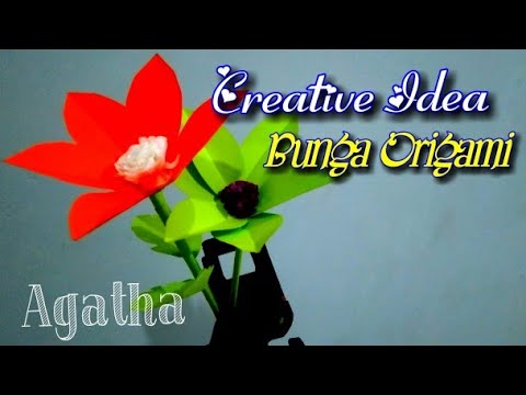 IDE KREATIF KERAJINAN  TANGAN BUNGA  ORIGAMI BUNGA  