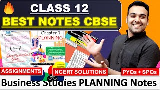 Planning Class 12 Notes?| Chapter 4 |Business Studies Best Notes (Topic-Wise PYQs) | Class 12 CBSE