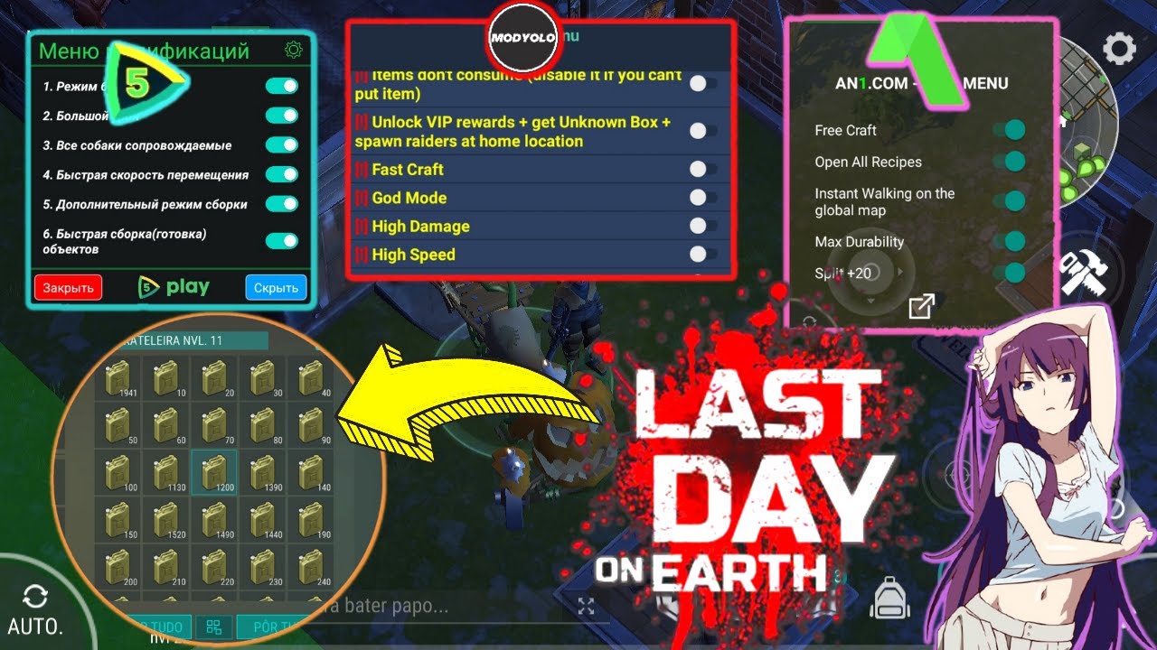 3 NEW!! LAST DAY ON EARTH MOD MENU》ENERGIA INFINITA E MAIS DE 50