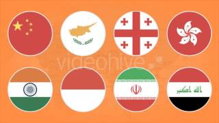 Flat Flag Icons Asian Countries Flat Flag Icons Asian Countries