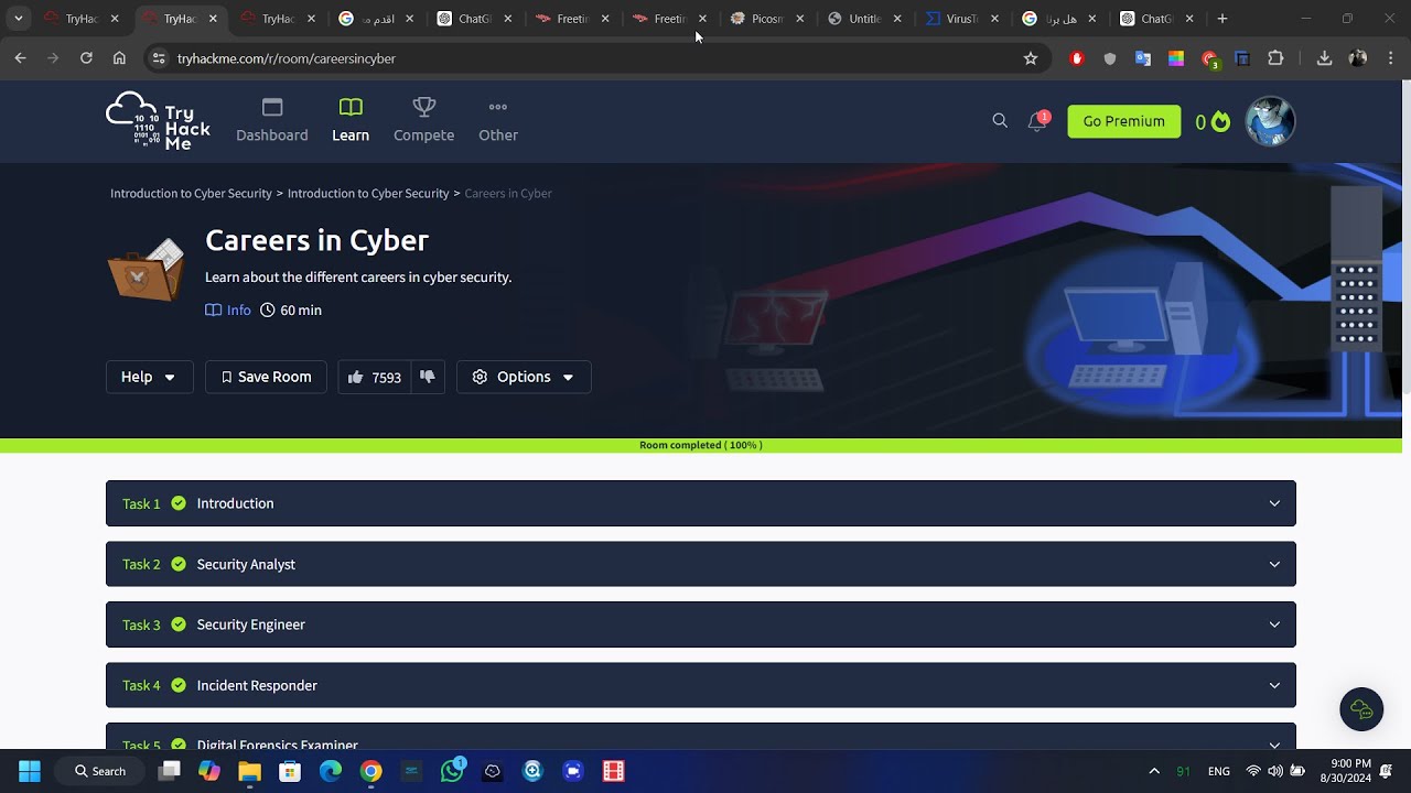 Tryhackme - Careers in Cyber - بالعربي - YouTube