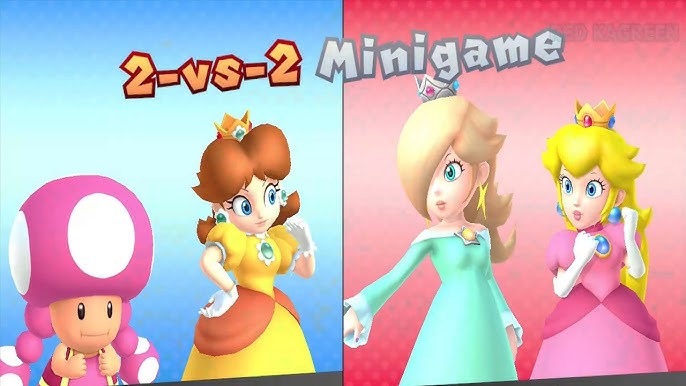Mario Party 10 (Whimsical Waters) #94 Bowser vs Waluigi - Toad - Peach - Toadette (player 1)