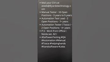 Testing Jobs Multiple Openings| shorts