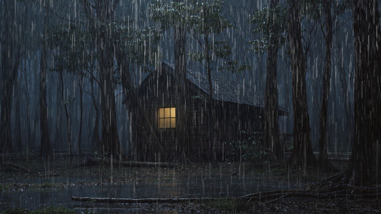 Cozy Cabin in the Rainy Forest – Heavy Rain and Deep Night Ambience ...