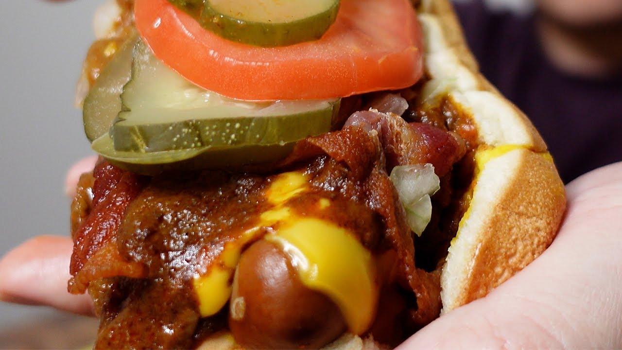 Bacon Chili Cheese Dog Mukbang SNAPPING, GREASY, JUMBO, BEEF DOGS