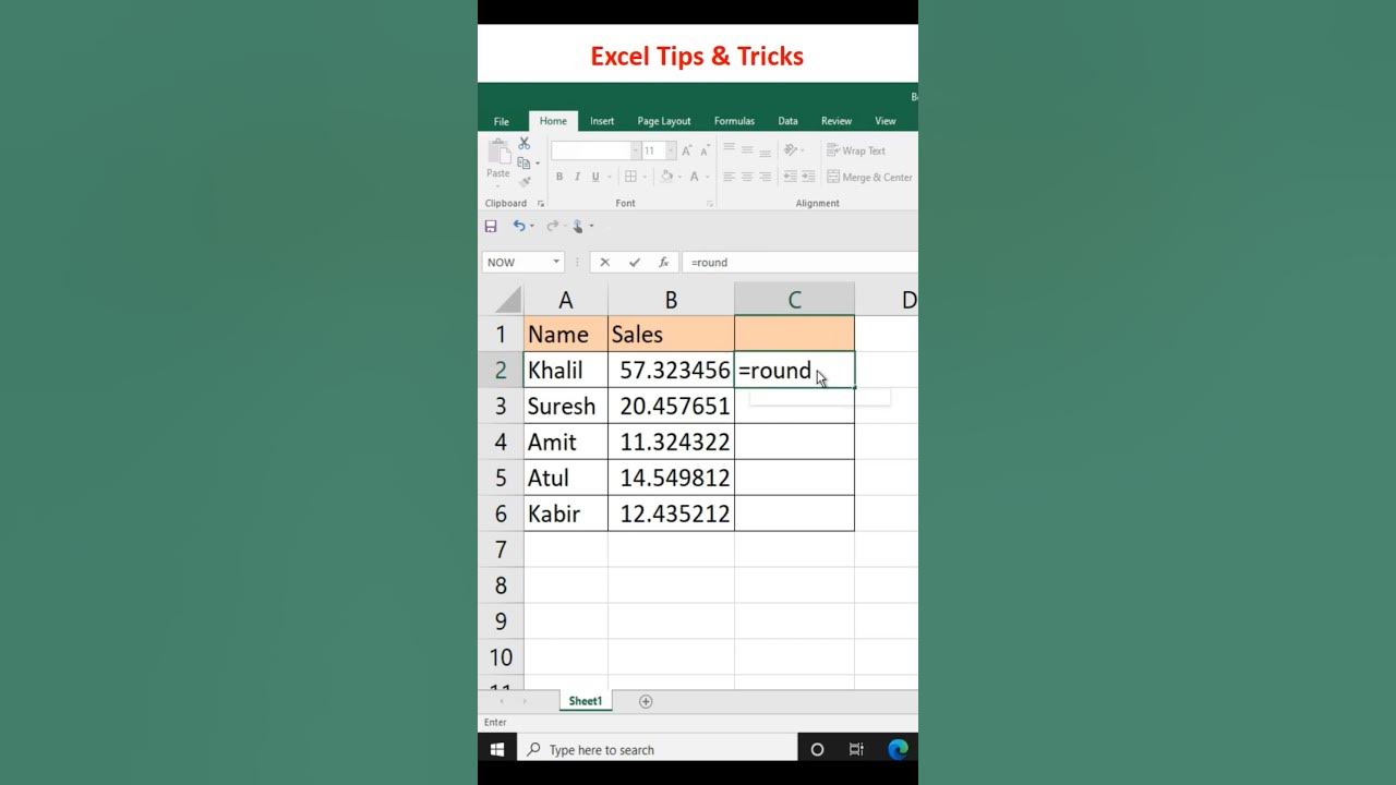 Round formula in excel remove decimal in excel explore shorts