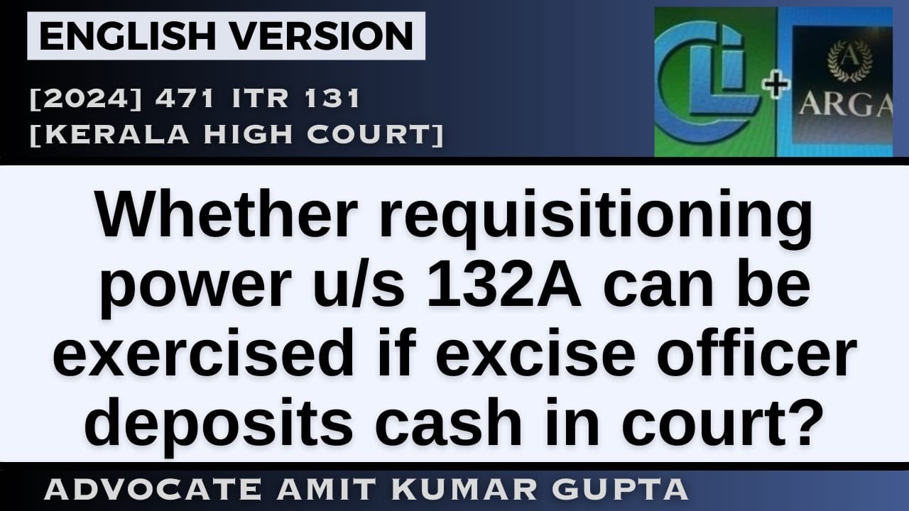 Whether requisitioning power u/s 132A can be exercised if excise ...