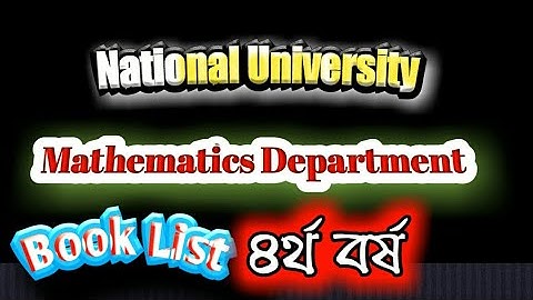 Honours 4th year Mathematics Department Book list.
