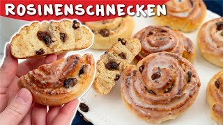 Rosinenschnecken backen - so leckeres Rezept mit Hefeteig und Marzipan