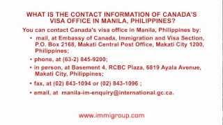 What is the contact information of Canada's visa office in Manila,  Philippines? - YouTube