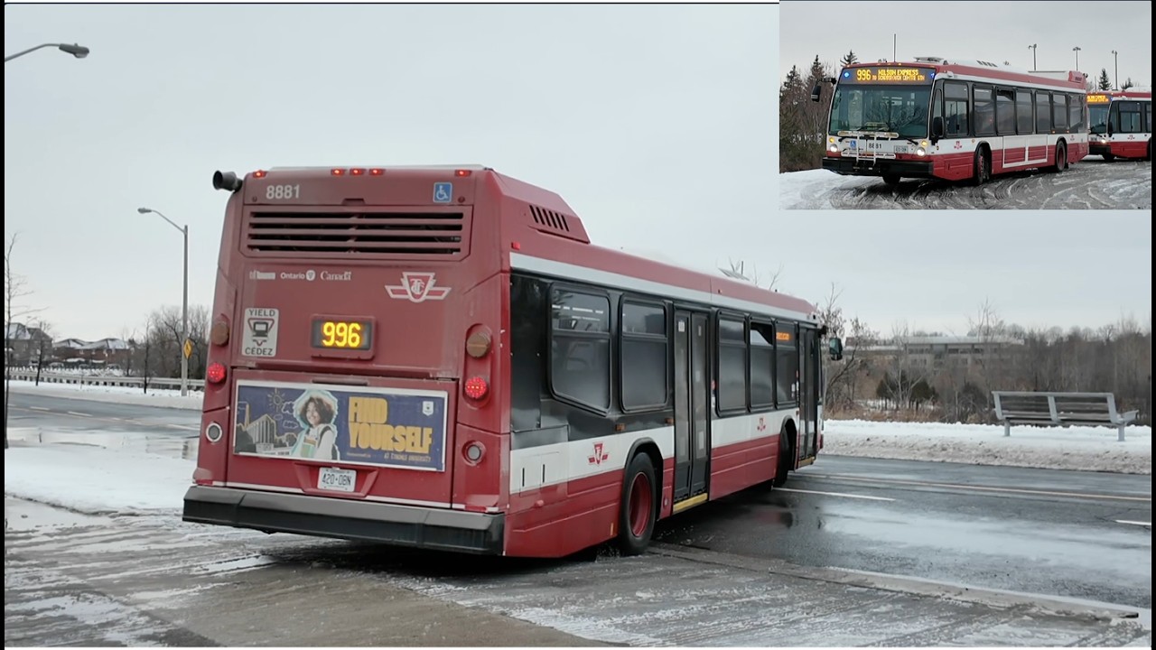 TTC 996 Wilson Express Bus Ride #8881 from Wilson Stn to Humberwood (January 7th, 2026)