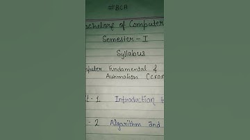 #BCA semester-1 syllabus 😊 Computer fundamental & Office automation (CFOA) Code (103) #viralshort