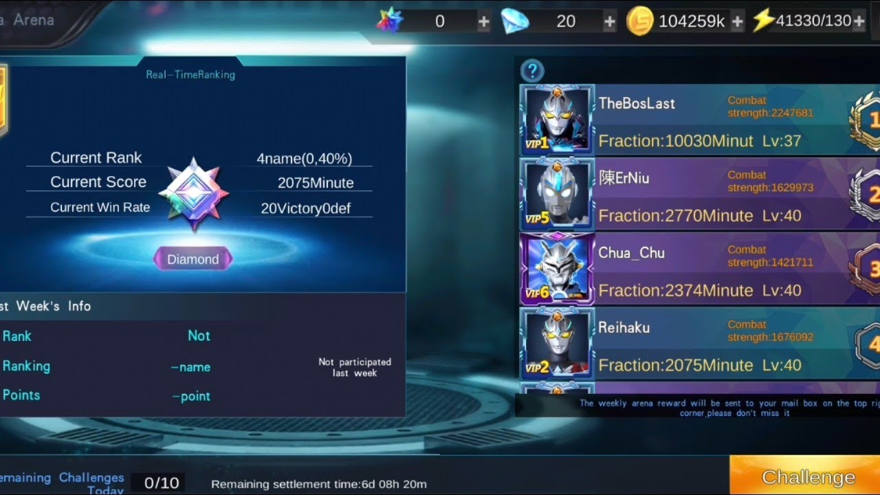 Lawan player yang ada di rank Diamond