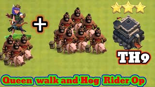 Town Hall 9 Queen Walk Attack Strategy || Any TH9 Base Easily Complete 3 Star