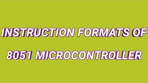 ||Instruction Formats of 8051 Microcontroller|| in Telugu| used for polytechnic&engineering students