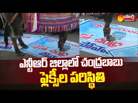 Chandrababu Flexis in NTR District | Protest in NTR District | TDP @SakshiTV - SAKSHITV