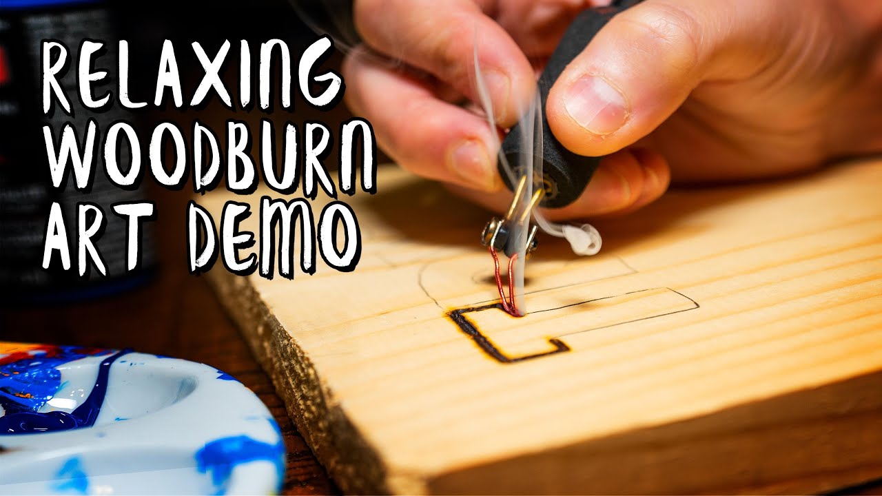Easy Woodburn Painting Art Demo / For Beginners / Relaxing Art Therapy
