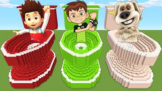 I FOUND TOILET TALKING BEN PAW PATROL RYDER BEN 10 in MINECRAFT FUNNY ANIMATIONS