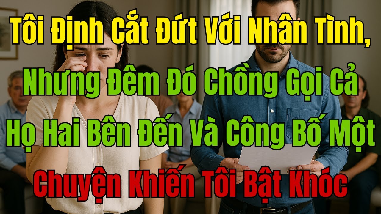 Tôi Định Cắt Đứt Với Nhân Tình, Nhưng Chồng Gọi Cả Họ Đến Và Công Bố Một Chuyện Khiến Tôi Bật Khóc
