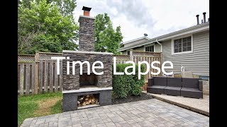 AWESOME! Outdoor Fireplace Construction Time Lapse Outdoor Fireplace Construction Time Lapse. The project took approximately 2 weeks and the finished product looks fantastic. The