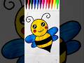Bee 🐝🐝🐝🐝 Drawing Very easy#drawing #art #video #bee  #youtubeshorts #coloring #মৌমাছি #viralvideo