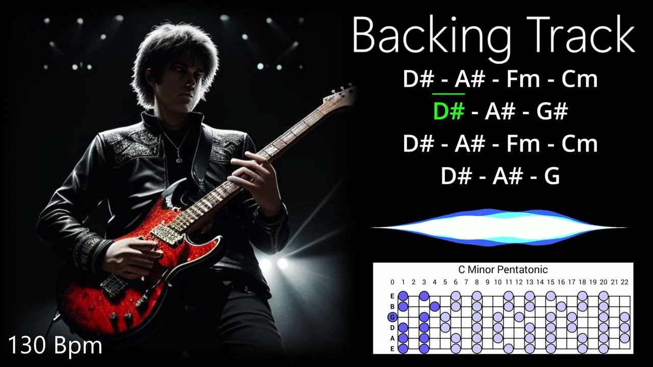 Smooth Rock Guitar Backing Track in C Minor
