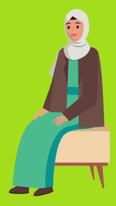 Woman With Hijab animation green screen Part 2