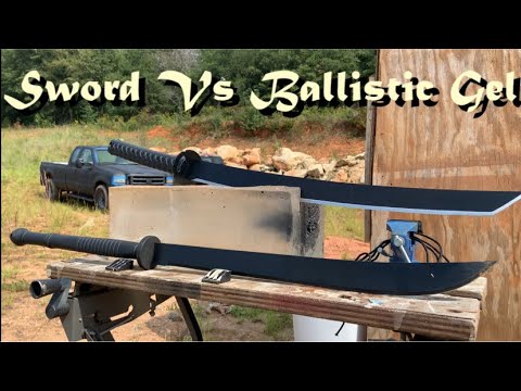 Cold Steel Sword/Machete Vs Ballistic Gel #shorts