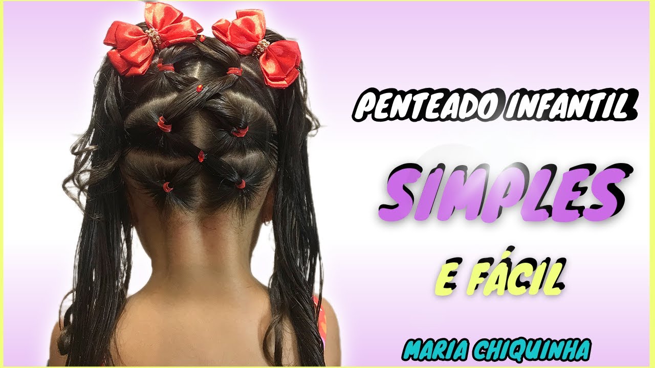 PENTEADO INFANTIL SIMPLES E FÁCIL, COM LIGUINHAS PARA CABELO CACHEADO ...