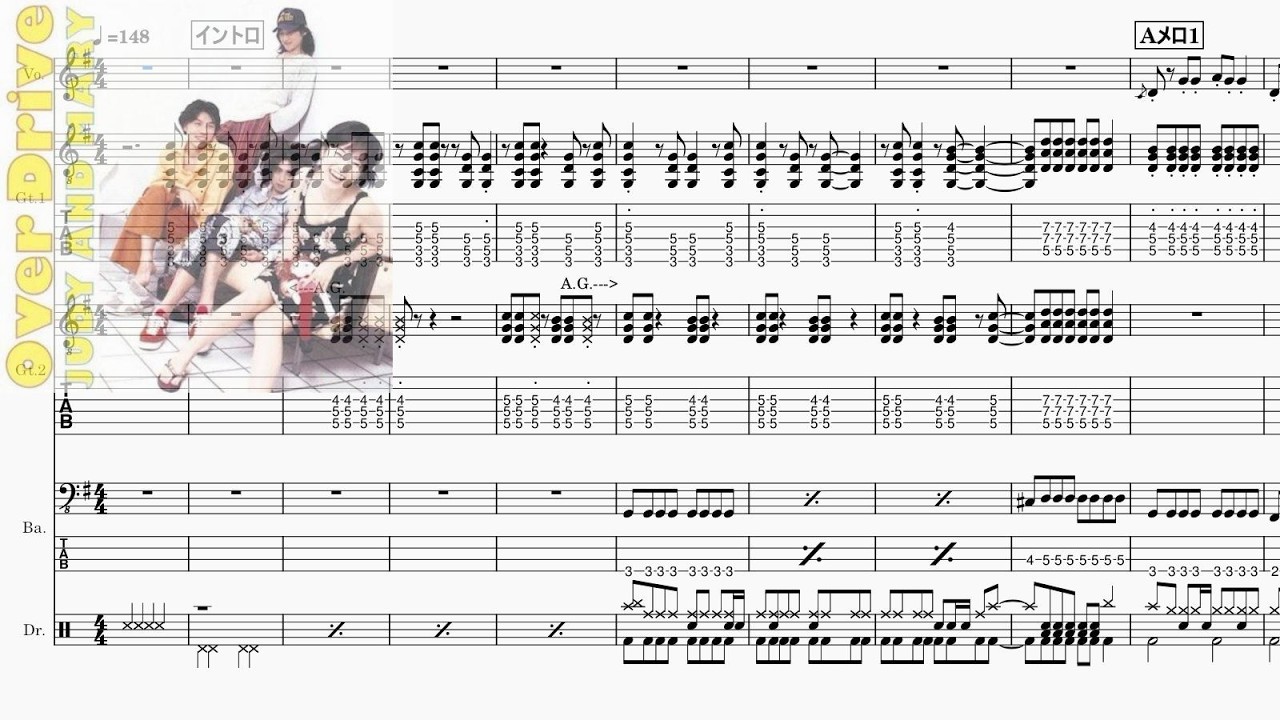 Band-Score] Over Drive(JUDY AND MARY) - YouTube