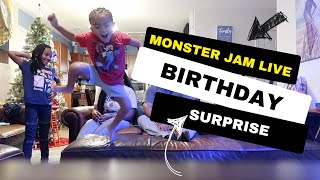 SURPRISING OUR SON WITH MONSTER JAM LIVE TICKETS FOR HIS 4TH BIRTHDAY!