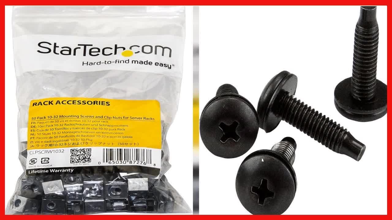StarTech com 10 32 Server Rack Screws   50 Pack   Network Rack Screws and Clip Nuts for Rack Mount