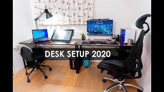 Desk Sertup2020 /サンワ シンプルデスクでデスク環境アップデート SANWA simple desks side by side setting