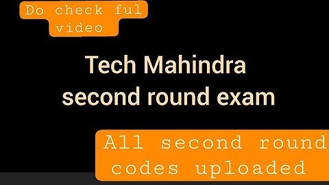 Tech Mahindra coding questions for second round