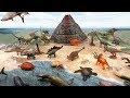 DIY Volcano Dinosaur Island With 2019 Collecta New Prehistoric World Toys - T-Rex, Brachiosaurus