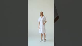 White traditional style nurse uniform Medical gown for women
