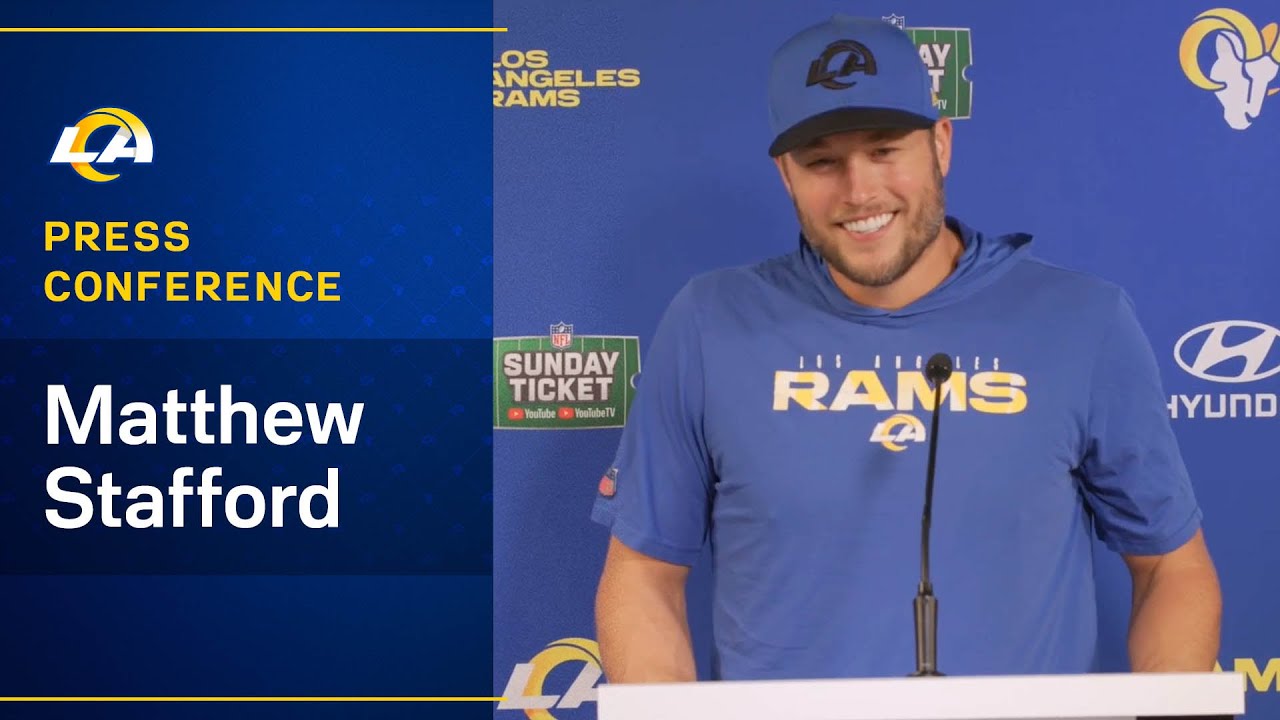 Matthew Stafford Addresses The Media As The Team Prepares To Take On The  Cincinnati Bengals 