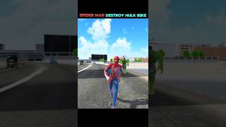 Spider-Man vs Hulk bike fight 💥 | Indian Bike Driving 3D x GTA #shorts #gta