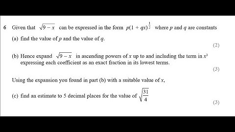 IGCSE Further Pure Maths June 2019 Paper 2R Q6  I Binomial Expansion I