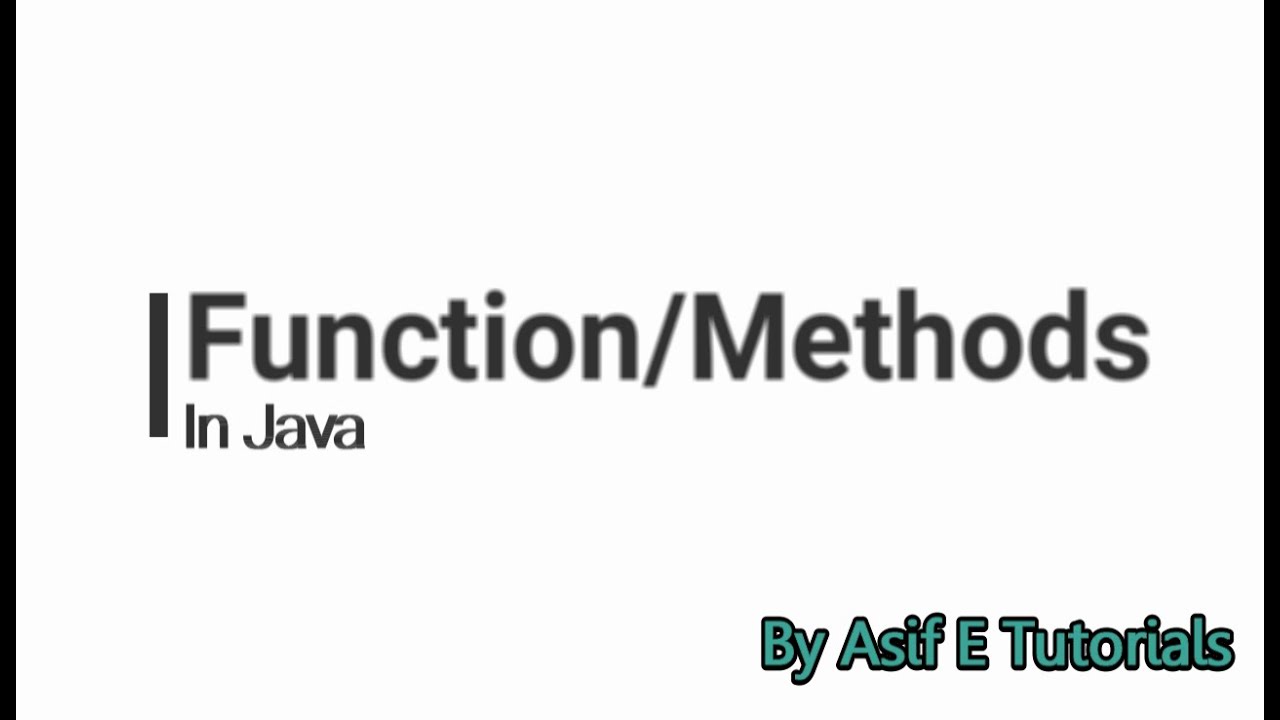 Functions/ Methods - YouTube