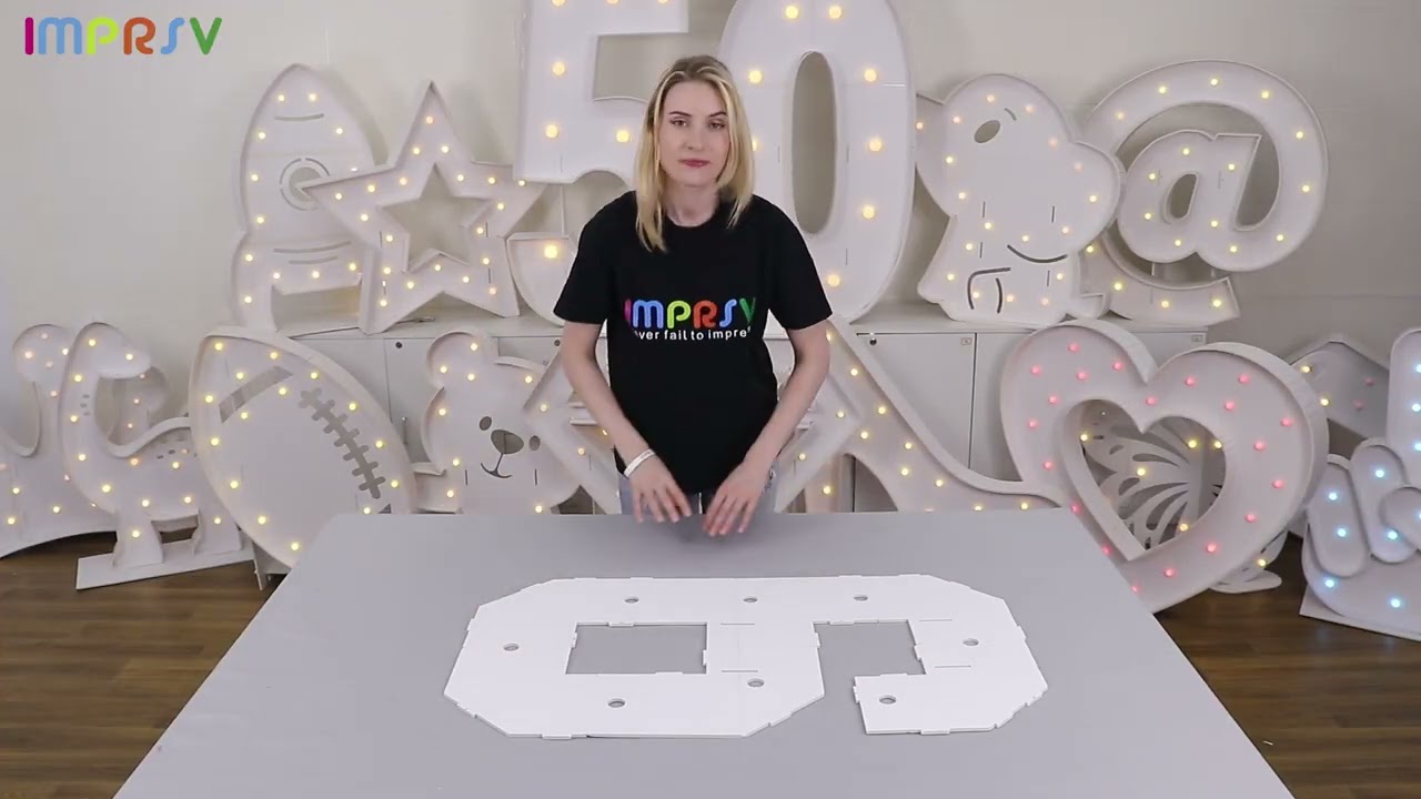 Marquee Number 1, imprsv DIY Marquee Light up Numbers Tutorial, Mosaic  Numbers with Lights 