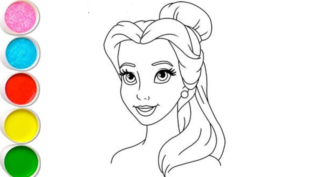 How to Draw a Disney Princess Belle | Disney Princess Belle Drawing easy for kids Step by Step