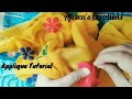 Applique Tutorial; Dupatta Designing(Pattern 5), Hand Applique, Latest Color for Dress Designing