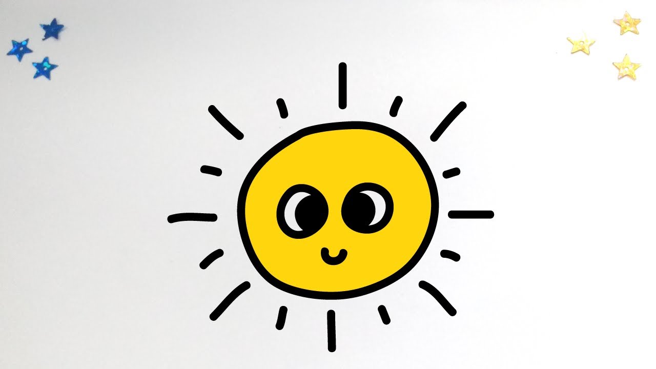 How To Draw The Sun - Easy Kids Tutorials For Kids Toddlers Preschoolers