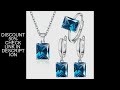925 Sterling Silver  Elegant Jewelry Sets Ring Earrings Necklace For Women Rectangle Geometry Zircon