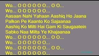Aasaan Nahi yahan Aashiq ho jana clean karaoke