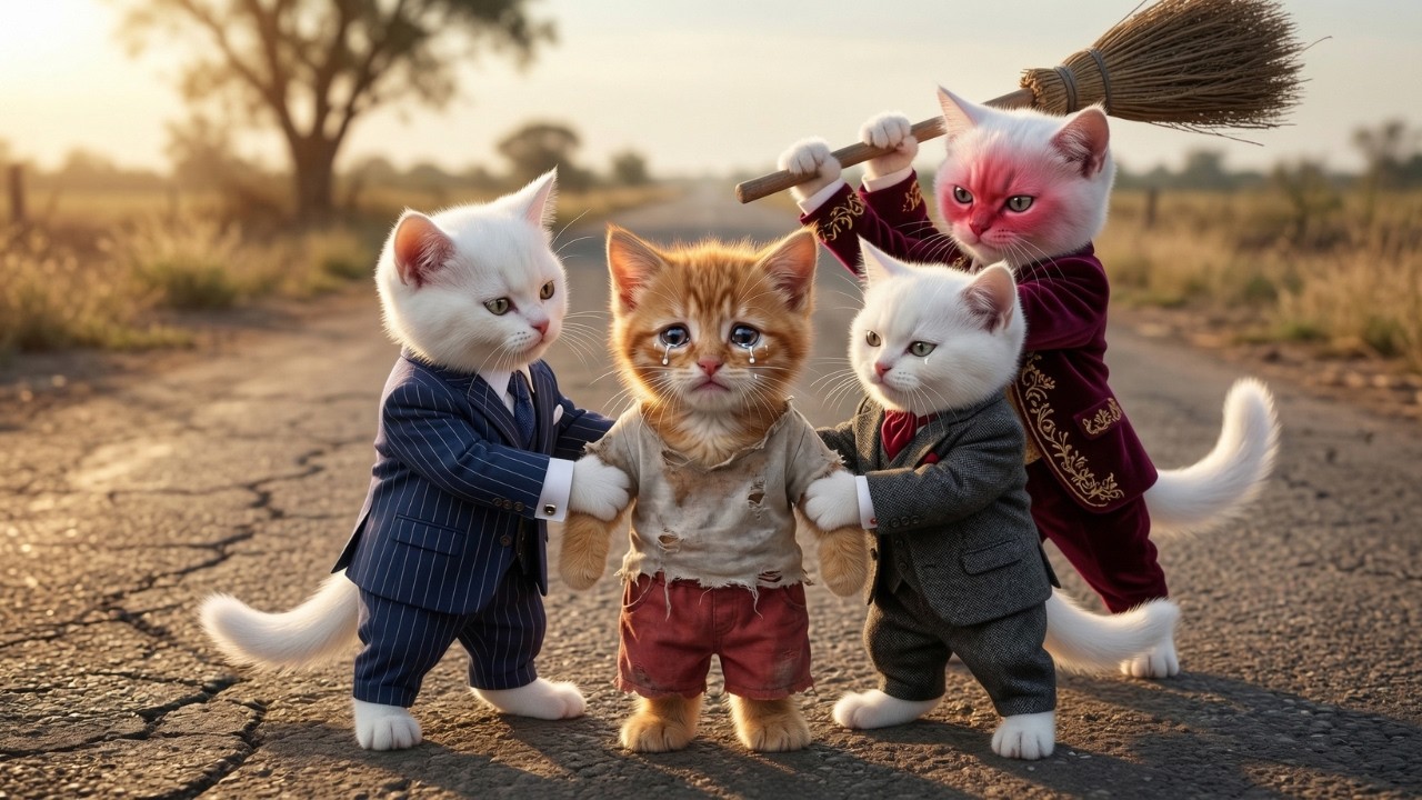 🐾😿🚗 Rich Kittens Laugh Poor Kitten Poverty But He Work Hard and Become Owner - Emotional Cat Story